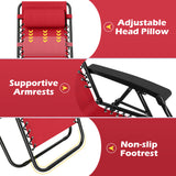 Portable Zero Gravity Chairs with Cup Holder Trays and Backrest Set of 2