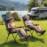 Portable Zero Gravity Chairs with Cup Holder Trays and Backrest Set of 2