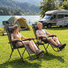 Portable Zero Gravity Chairs with Cup Holder Trays and Backrest Set of 2