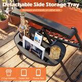 Portable Zero Gravity Chairs with Cup Holder Trays and Backrest Set of 2