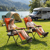 Portable Zero Gravity Chairs with Cup Holder Trays and Backrest