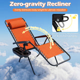 Portable Zero Gravity Chairs with Cup Holder Trays and Backrest