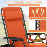 Portable Zero Gravity Chairs with Cup Holder Trays and Backrest