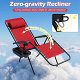 Portable Zero Gravity Chairs with Cup Holder Trays and Backrest