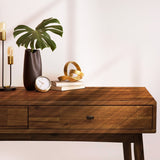 Acacia Lagom 48" Solid Wood Work Desk with Drawers for Functional Home Office