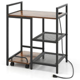Printer Stand with Charging Station and Storage Shelves