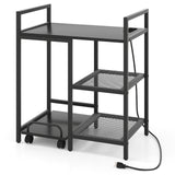 Printer Stand with Charging Station and Storage Shelves