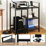 Printer Stand with Charging Station and Storage Shelves