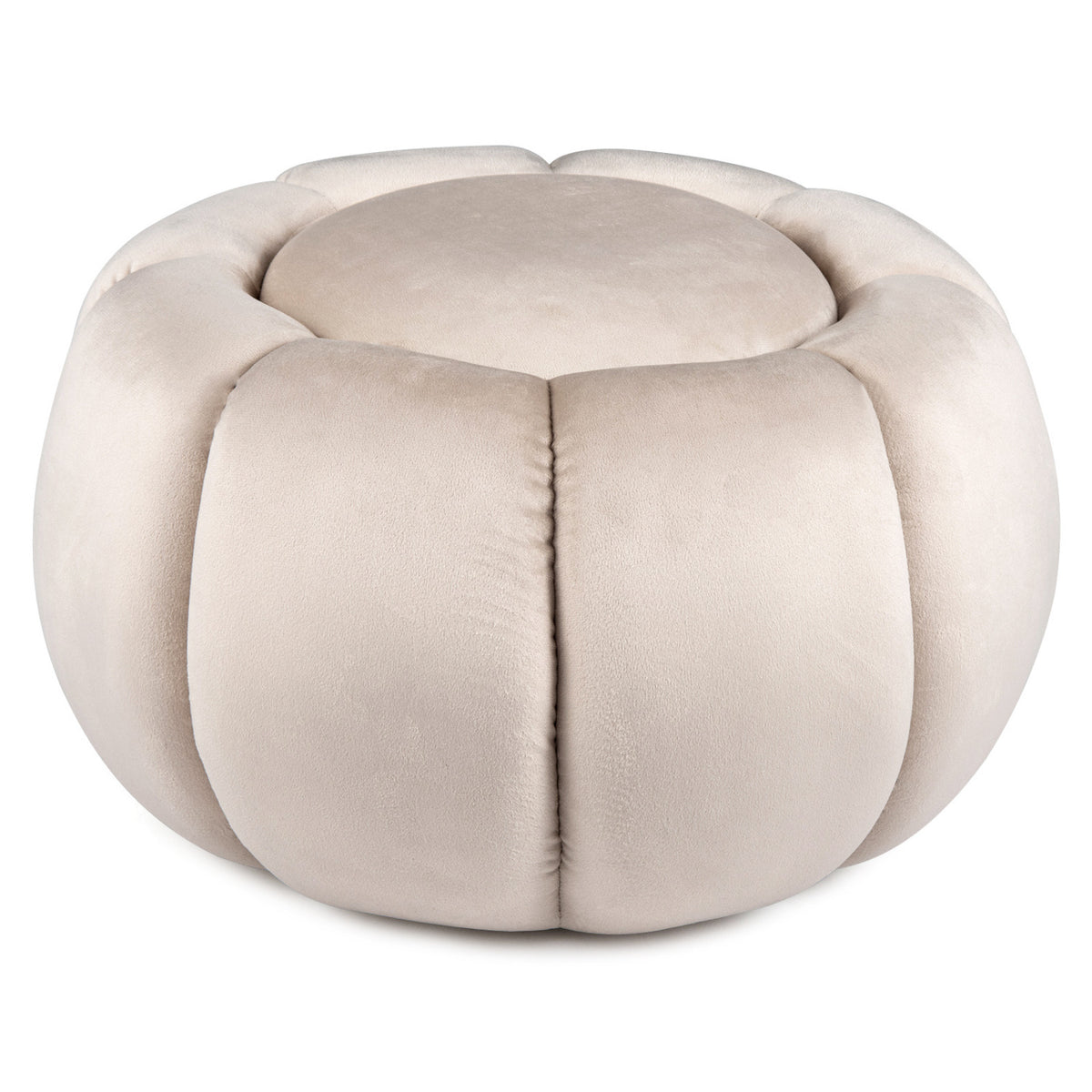 Pumpkin Ottoman with Hidden Storage and Removable Lid