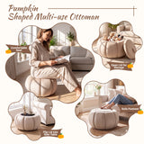 Pumpkin Ottoman with Hidden Storage and Removable Lid