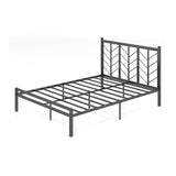 Twin Size Platform Bed with Headboard and Metal Frame