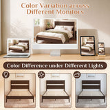 Queen Bed Frame with Headboard and Solid Wood Legs 12 Slats
