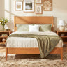 Queen Bed Frame with Headboard and Solid Wood Legs 12 Slats