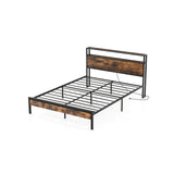 Twin/Full/Queen Bed Frame with Storage Headboard and Charging Station