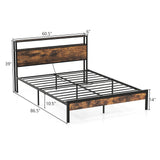 Twin/Full/Queen Bed Frame with Storage Headboard and Charging Station