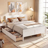 Queen Size Bed Frame with 2 Storage Drawers and Footboard