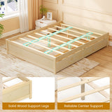 Queen Size Bed Frame with 2 Rolling Storage Drawers