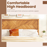 Twin/Full/Queen Size Bed Frame with Headboard and Storage Space