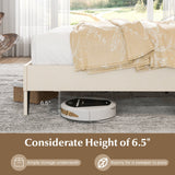 Full/Queen Size Bed Frame with Nail Headboard and Wooden Slats-Queen Size