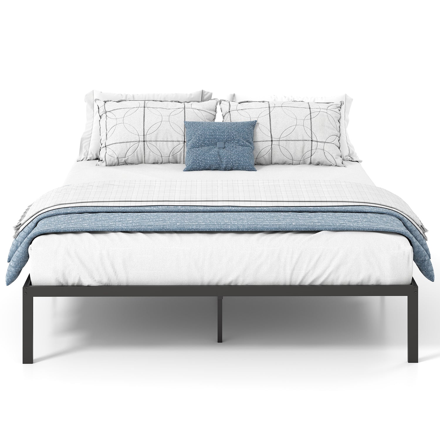 Full/Queen/King Size Metal Bed Frame Heavy Duty Support Slats Mattress Foundation