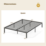 Full/Queen/King Size Metal Bed Frame Heavy Duty Support Slats Mattress Foundation
