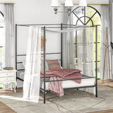 Twin/Full/Queen Size Metal Canopy Bed Frame with Slat Support