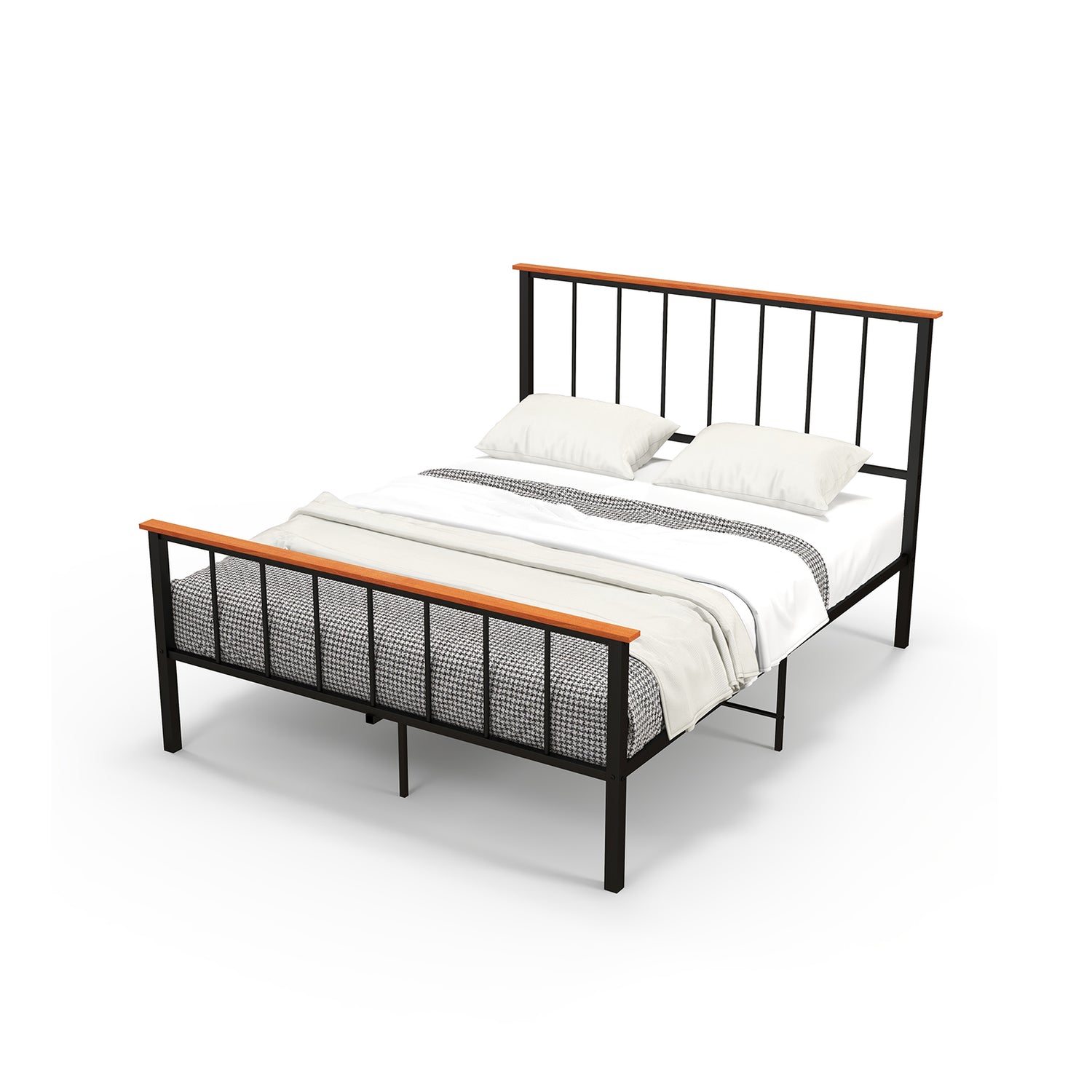 Bed Frame with Headboard and Footboard