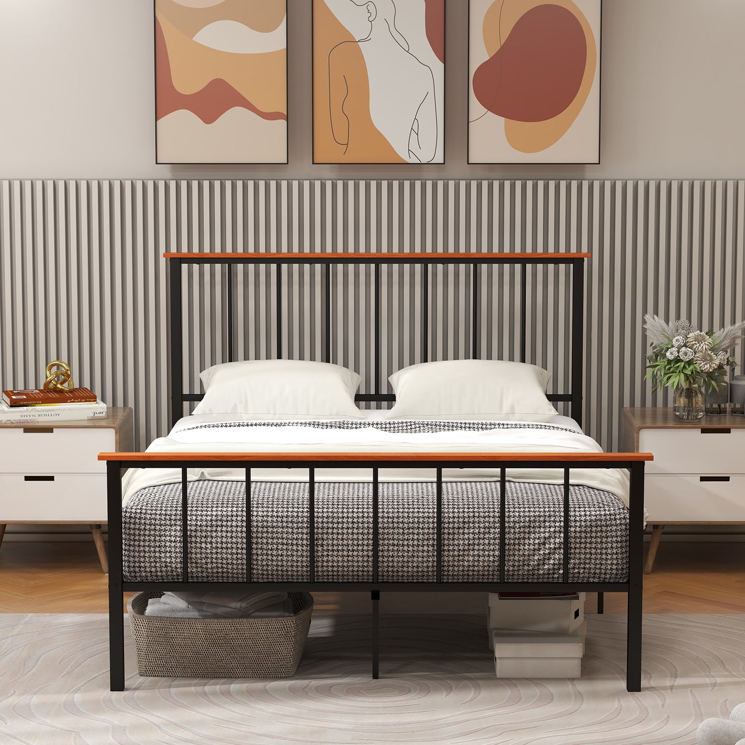 Bed Frame with Headboard and Footboard