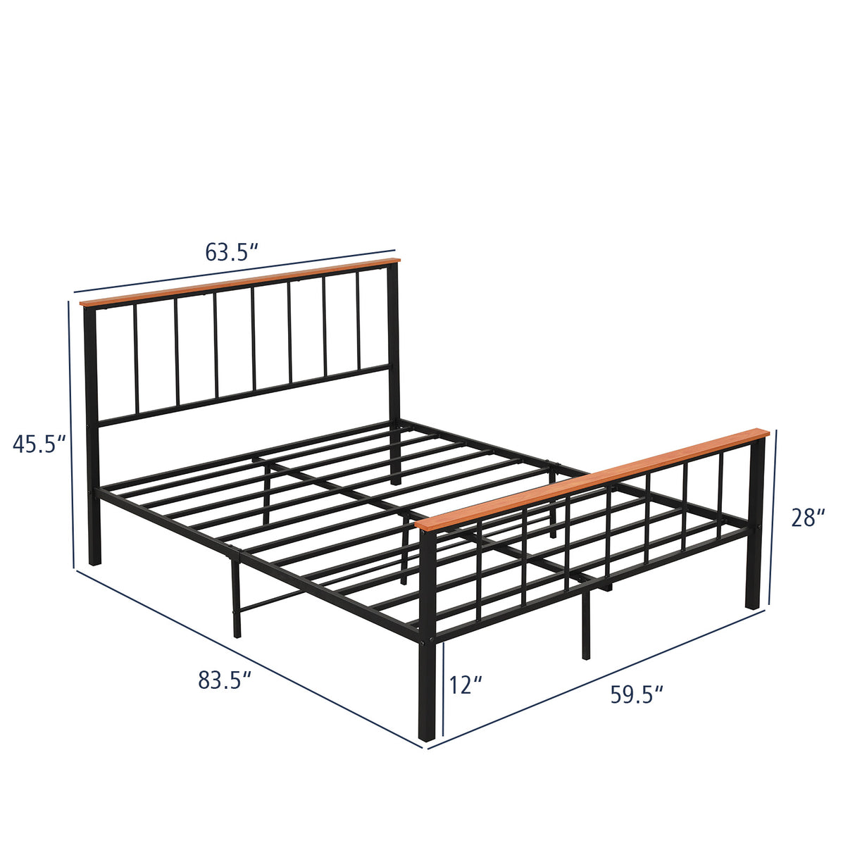 Bed Frame with Headboard and Footboard