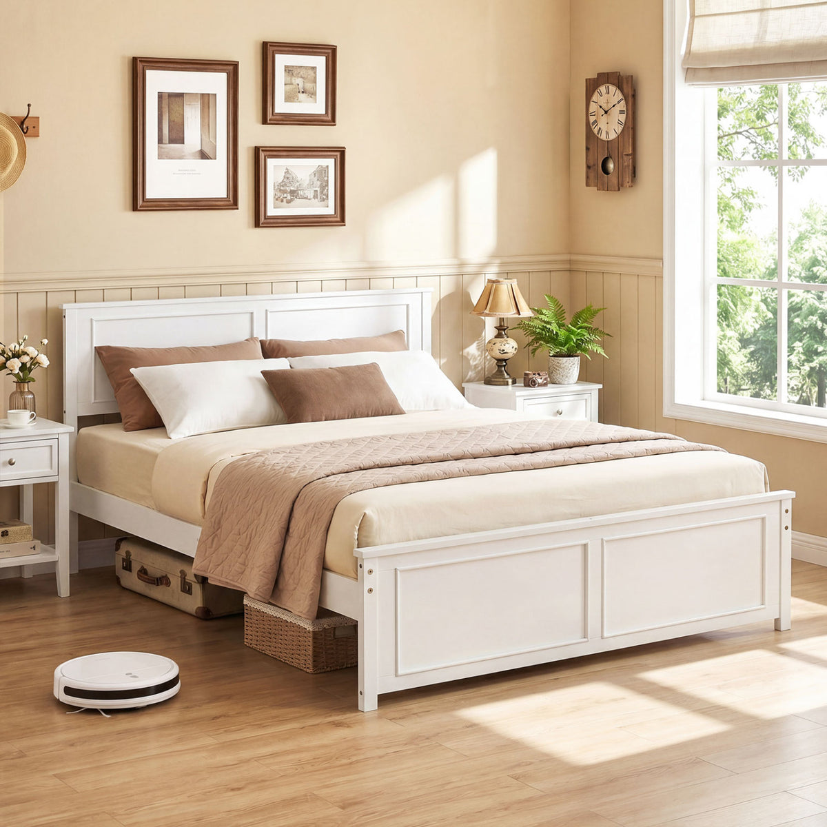Full/Queen/Twin Size Platform Bed Frame with Headboard