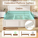 Full/Queen/Twin Size Platform Bed Frame with Headboard