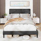 Twin/Full/Queen Size Upholstered Platform Bed Frame with High Headboard