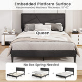 Twin/Full/Queen Size Upholstered Platform Bed Frame with High Headboard