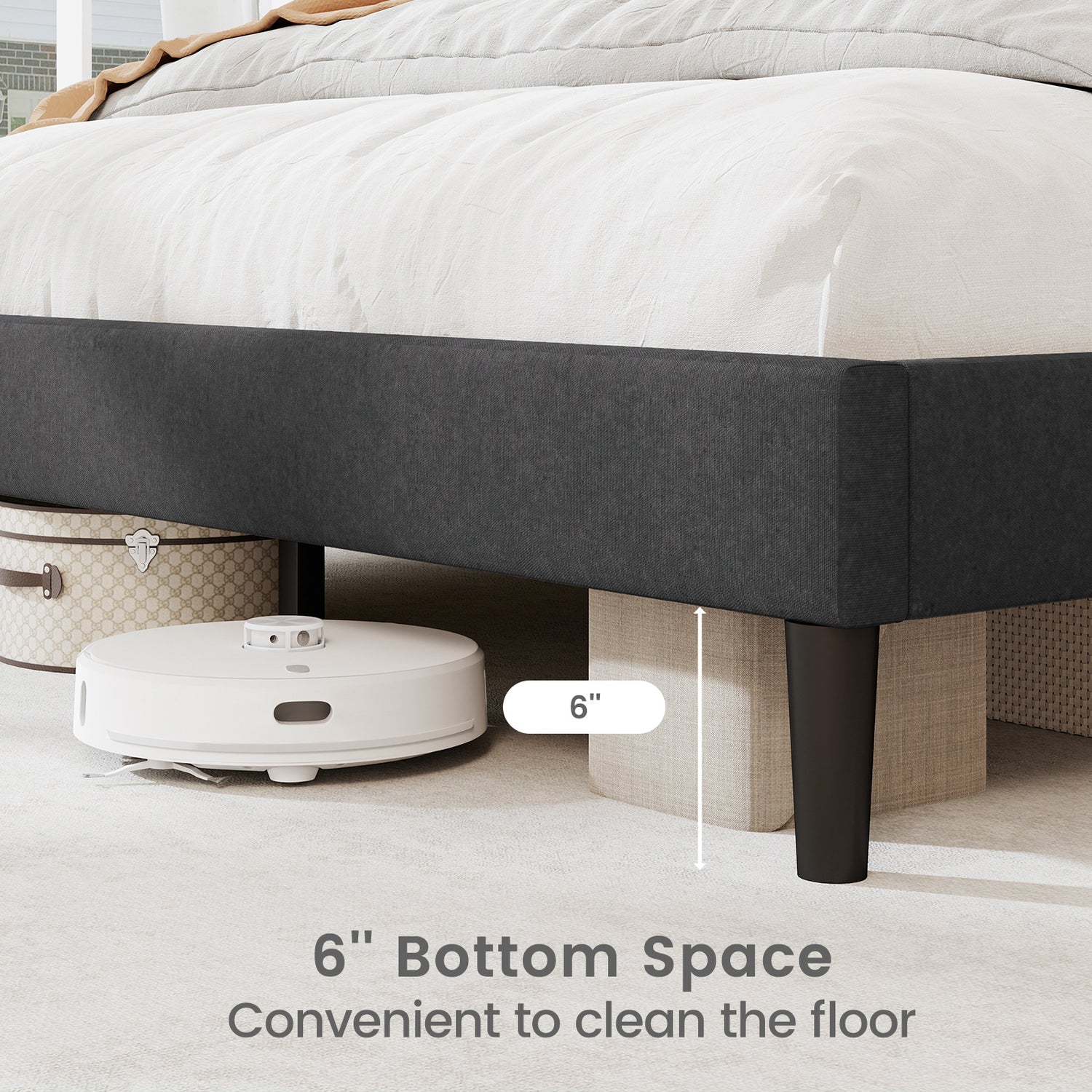 Twin/Full/Queen Size Upholstered Platform Bed Frame with High Headboard