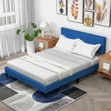 Queen Size Upholstered Platform Bed with Button Tufted Headboard
