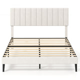 Queen Size Velvet Upholstered Platform Bed Frame