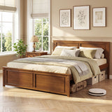 Full Size Wooden Bed Frame with Headboard