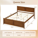 Full Size Wooden Bed Frame with Headboard