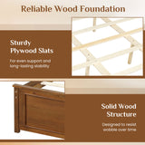 Full Size Wooden Bed Frame with Headboard