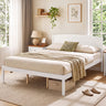 Queen Size Wooden Platform Bed Frame with Curved Headboard