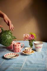 Ceramic Teapot with Embossed Kale Design - Hand Painted - 1,6L / 54.1 oz