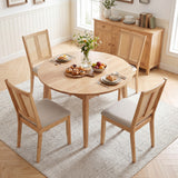 Rattan Dining Chairs Set of 4 with Curved Backrest & Padded Seat for Dining Room-Natural