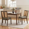Rattan Dining Chairs Set of 2 with Curved Backrest & Padded Seat for Dining Room