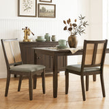 Rattan Dining Chairs Set of 2 with Curved Backrest & Padded Seat for Dining Room