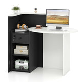 Front Reception Office Desk with Open Shelf and Lockable Drawer