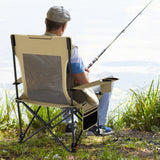 Reclining Camping Chair with Removable Footrest and Adjustable Backrest
