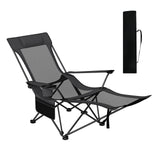 Reclining Camping Chair with Removable Footrest and Adjustable Backrest