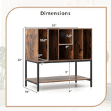 Record Player Stand with Charging Station and Metal Frame
