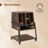 Record Player Stand on Wheels Rolling Turntable Stand with Power Outlets