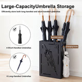 Rectangular Umbrella Holder Rack with Removable Drip Tray-Black